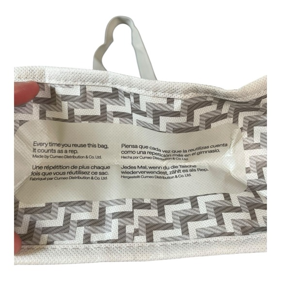 Lululemon Athletica Reusable Tote Bag Small Grey And Cream - Picture 8 of 9
